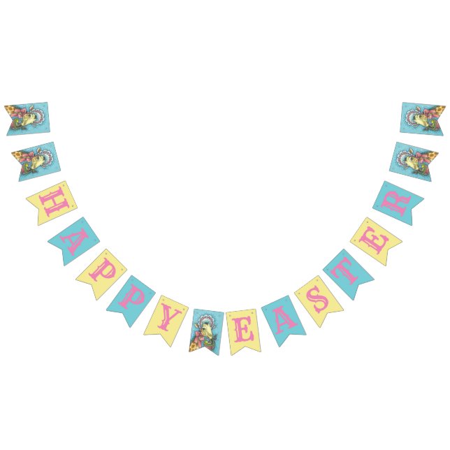 "HAPPY EASTER" GIRAFFE BUNTING BANNER Customize (All)