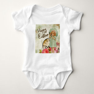 happy easter girl baby bodysuit
