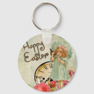 happy easter girl keychain