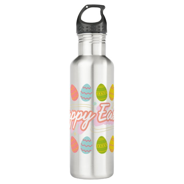 Happy easter glass 710 ml water bottle (Front)