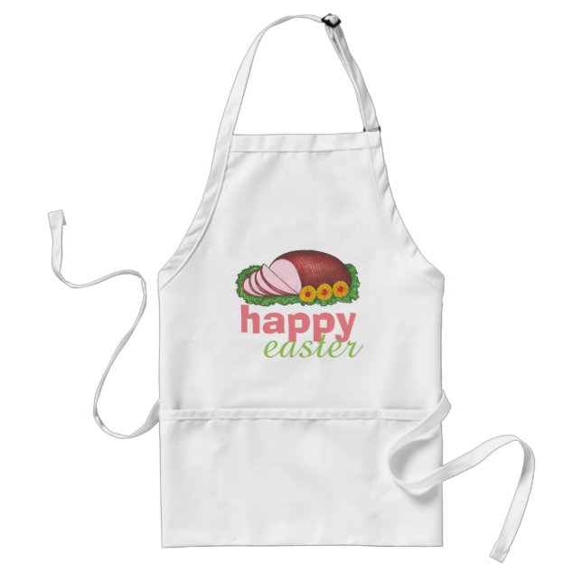 Happy Easter Glazed Sliced Ham Dinner Foodie Cook Standard Apron (Front)