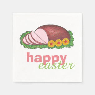 Happy Easter Glazed Sliced Ham Dinner Napkin
