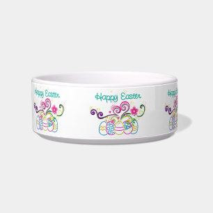 Happy Easter Glitter Eggs & Floral Bowl