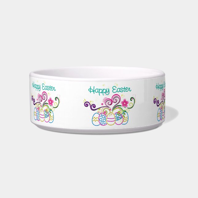 Happy Easter Glitter Eggs & Floral Bowl (Left)
