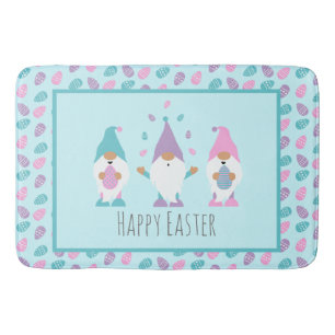 Happy Easter Gnome Juggling Easter Eggs Bath Mat