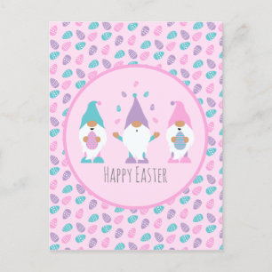 Happy Easter Gnome Juggling Easter Eggs Postcard