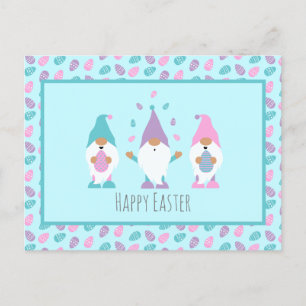 Happy Easter Gnome Juggling Easter Eggs Postcard