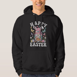 Happy Easter Gnome With Bunny Ears Colourful Eggs Hoodie