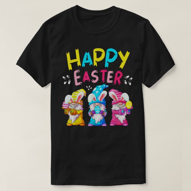 Happy Easter Gnomes With Eggs For Easter Day  T-Shirt (Design Front)