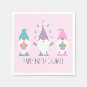 Happy Easter Gnomie Juggling Easter Eggs Napkin