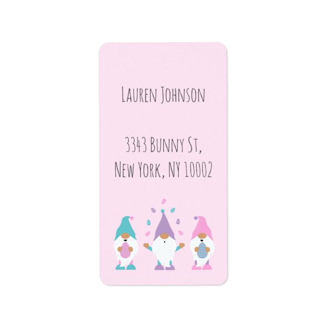 Happy Easter Gnomie Juggling Easter Eggs Napkins Label (Front)