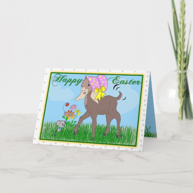 Happy Easter Goat Card (Front)