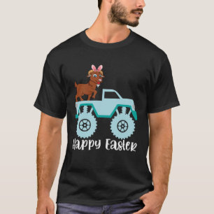 Happy Easter Goat Riding Monster Truck Toddler Pul T-Shirt