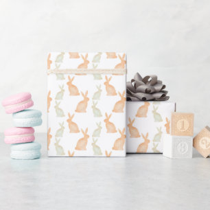 Happy Easter - Gold Bunny's pattern Wrapping Paper