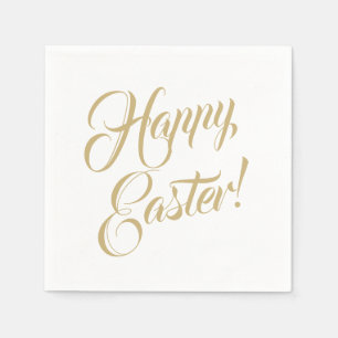 Happy Easter gold custom script typography elegant Napkin