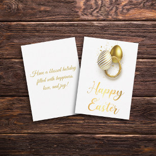 happy easter gold stylish script holiday card