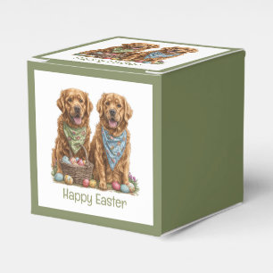 Happy Easter Golden Retriever Dogs Easter Basket Favor Box