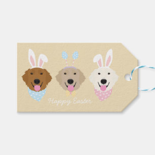 Happy Easter Golden Retriever Dogs Gift Tags