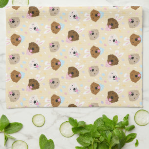 Happy Easter Golden Retriever Dogs Kitchen Towel