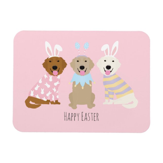 Happy Easter Golden Retriever Dogs Magnet (Horizontal)