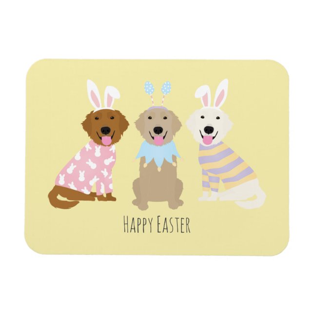 Happy Easter Golden Retriever Dogs Magnet (Horizontal)