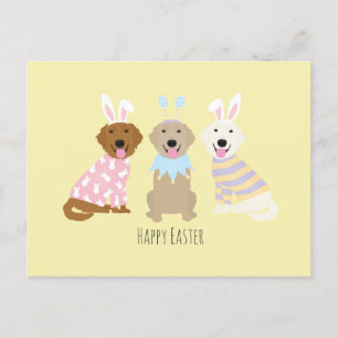 Happy Easter Golden Retriever Dogs Postcard