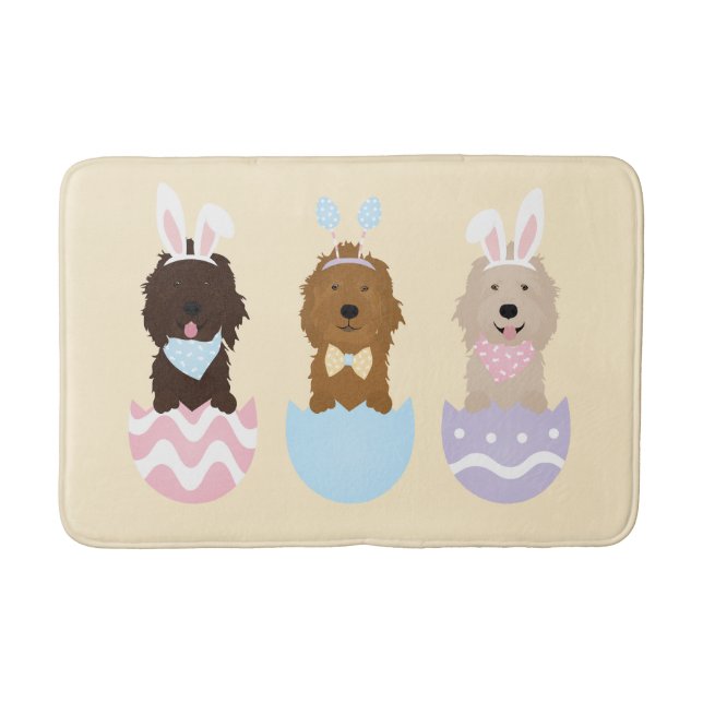 Happy Easter Goldendoodle Dogs Bath Mat (Front)
