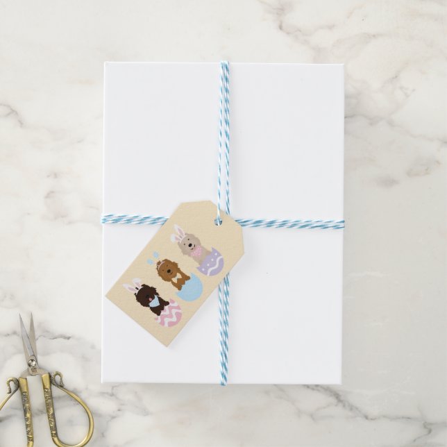 Happy Easter Goldendoodle Dogs Gift Tags (With Twine)