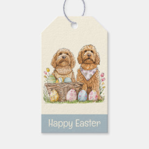 Happy Easter Goldendoodle Dogs Gift Tags