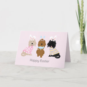 Happy Easter Goldendoodle Dogs Holiday Card