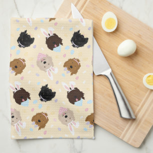 Happy Easter Goldendoodle Dogs Kitchen Towel