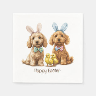 Happy Easter Goldendoodle Dogs Napkin