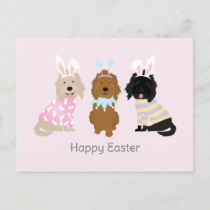 Happy Easter Goldendoodle Dogs Postcard