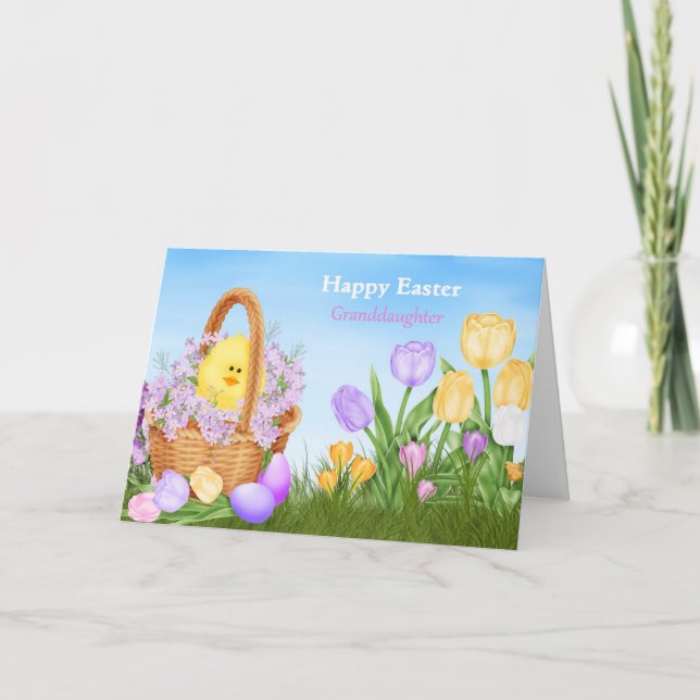 Happy Easter Granddaughter Holiday Card (Front)
