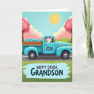 Happy Easter Grandson Truck Card