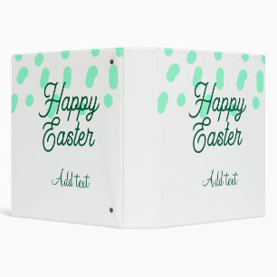 Happy Easter green eggs pastel name date simple Binder