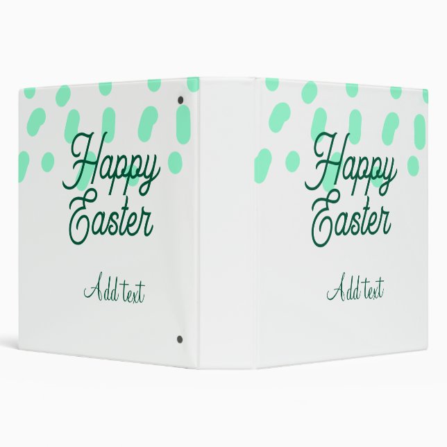 Happy Easter green eggs pastel name date simple  Binder (Background)