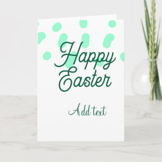 Happy Easter green eggs pastel name date simple  Card