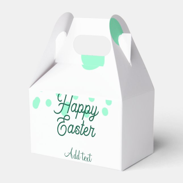 Happy Easter green eggs pastel name date simple  Favor Box (Front Side)
