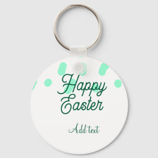 Happy Easter green eggs pastel name date simple  Keychain