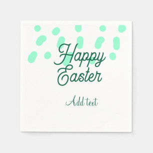 Happy Easter green eggs pastel name date simple Napkin