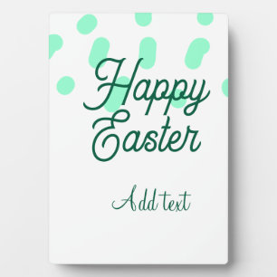 Happy Easter green eggs pastel name date simple Plaque