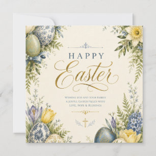 Happy Easter Greeting ,Elegant Floral and pastel Save The Date