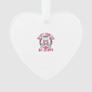 Happy Easter Groovy Bunny Face Don't Worry Be Hopp Ornament