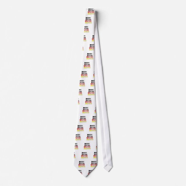Happy Easter: Hakuna Matata Text Art Design Tie (Front)