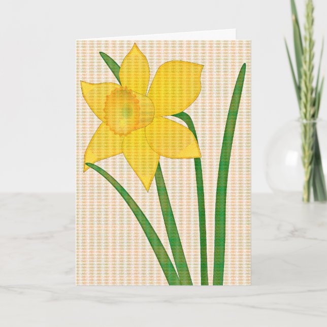 happy easter happy spring  card with daffodil (Front)