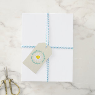 Happy Easter Happy Spring custom script cute daisy Gift Tags