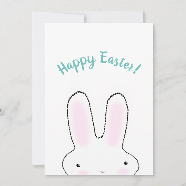 Happy Easter Happy Spring cute Easter Bunny funny Holiday Card (Front)