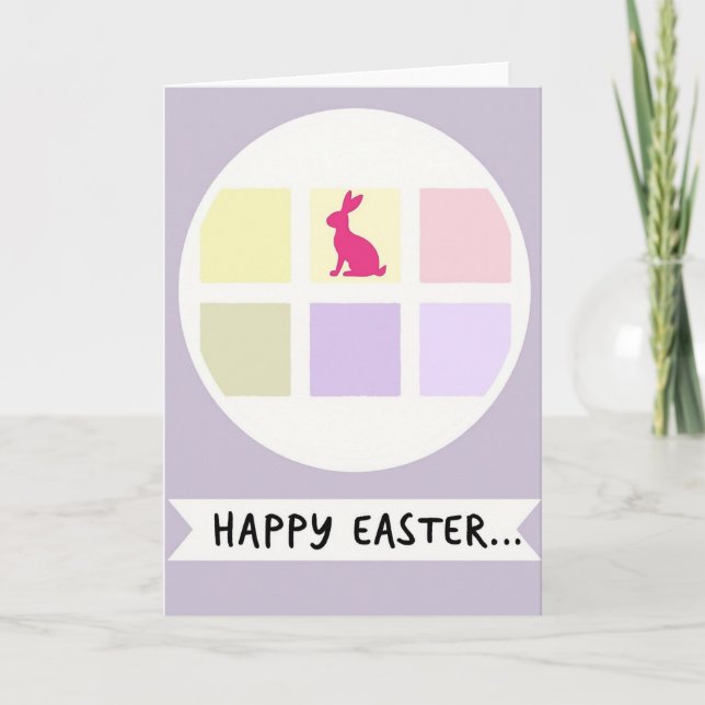 Happy Easter Hare Pastel Art Card (Front)