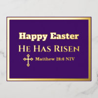 Happy Easter He Has Risen Bible Verse Royal Purple